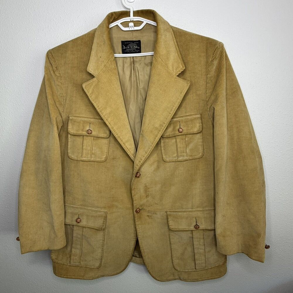 Vintage Brad Whitney Carmel By The Sea Jacket Mens XL Gold Corduroy Blazer